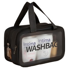 디블릭 2중 포켓 다용도 메쉬 방수 수영 목욕가방, 블랙