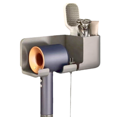 吹風機收納置物架, 白色 + 灰色, 1組