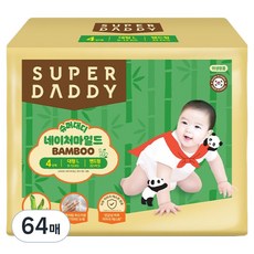 슈퍼대디 네이처마일드 밤부 밴드형 기저귀 남여공용, 대형(L), 64매