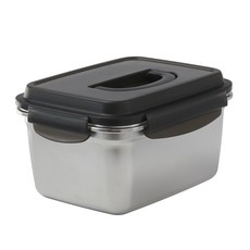 코멧 홈 다양하게 사용하는 연마제 없는 스테인리스 304 직사각 밀폐 김치통, 1개, 3.8L
