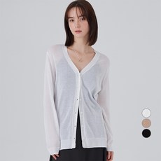 ELLE PARIS 여성용 베이직 여름 롱 니트 가디건