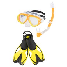 speedo 探險面鏡 + 呼吸管 + 蛙鞋套組 826 S-M 87530360826, 橘色, 1套