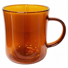 GOODGLAS 好玻 MUG雙層玻璃杯 手工硼玻璃杯 耐熱至120度C 340ml, 琥珀, 1個