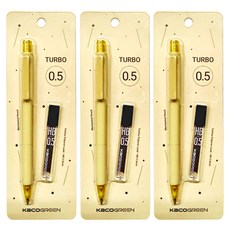 KaCO TURBO彩虹 HB自動鉛筆筆芯組 黃, 0.5mm, 3組