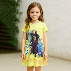 겨울왕국 2 여아용 통기성 다비 5부 원피스