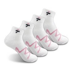 까스텔바작 남녀공용 압박 쿠션 칼리데일 중목 양말 4켤레, 핑크, 1세트