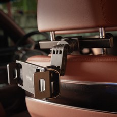 Chameleon360 後座頭枕固定式平板手機支架, 黑色, 1個