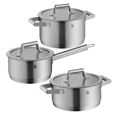 WMF 인덕션 컴포트라인 높은 양수냄비 20cm + 낮은 양수냄비 20cm + 편수냄비 16cm, 실버, 1세트