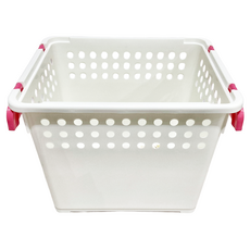 KEYWAY 聯府 2號微笑重疊籃, 白色 + 紅色, 1個