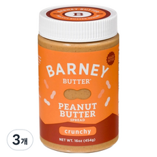 바니버터 땅콩버터 크런치, 454g, 3개