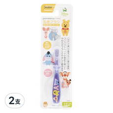 Skater 嬰兒牙刷 TBB3 小熊維尼 Pooh 兒童牙刷 軟毛護齦, 小熊維尼 藍紫色, 2支, 1入