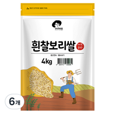 엉클탁 국산 흰찰보리쌀, 4kg, 6개