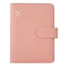 Viita 簡約皮質RFID防盜刷登機護照夾/磁吸證件收納包 粉色, 14.5 x 10.5cm