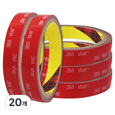 브이에이치비 쓰리엠 강력 아크릴폼 양면테이프 그레이 20mm x 1.5m, 20개