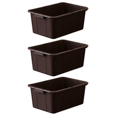 KEYWAY 聯府 得力 深型盆 LU543-1 3個, 咖啡色, 1組