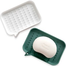 PICKYPICKS 矽膠肥皂架, 2個, 白色 + 綠色