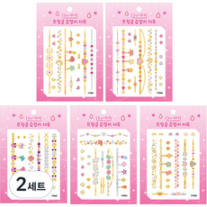 Tomini 閃亮珠寶紋身5件組, TT001, TT002, TT003, TT004, TT005, 2套