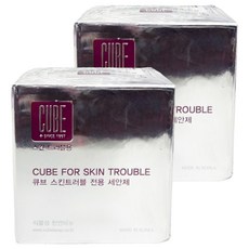 韓國 CUBE 專業肌膚調理洗面皂 附皂盒 + 極細高密度環保洗臉海綿, 2個, 100g
