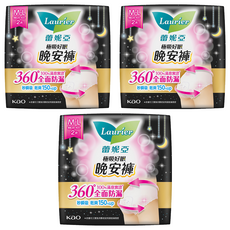 Laurier 蕾妮亞 台灣公司貨 極吸好眠晚安褲, M~L, 2片, 3包