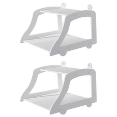 E.dot 電視機頂盒置物架 木層板 22.5x22x15cm, 白色, 2個