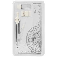 YoGoMoJi 製圖用量角器圓規7件組 隨機出貨, 1套