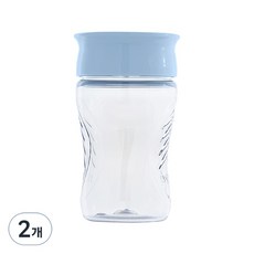 와우컵 키즈 트라이탄 컵 + 뚜껑 세트, 296ml, 2세트, 스노우블루