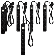 6芯地線型多抽頭黑色, 6個, 3m, 黑色