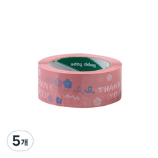 A'rubble 包裝用封箱膠帶 45mm x 100m B0210, 4 粉紅花朵, 5個