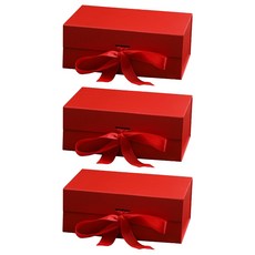 Joinmade 緞帶禮品盒 5號 紅色, 3個