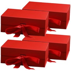 Joinmade 緞帶禮品盒 5號 紅色, 4個
