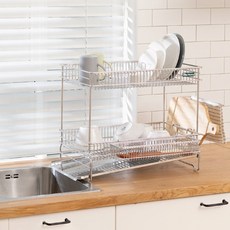 Stenfactory 韓國製 Cosmo 側面式碗盤瀝水架, 單一顏色, 2層