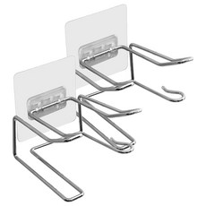 FANCY LIFE 不鏽鋼吹風機架 原色 2個 - 免釘免鑽 浴室收納