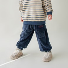 MARI N MORI 兒童細褶絲絨刷毛束口褲