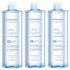 미샤 수퍼 아쿠아 울트라 히알론 미셀라 클렌징 워터, 500ml, 3개