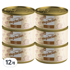 마이베프 전연령 고양이 주식 비프 파테 습식캔, 소, 80g, 12개