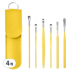 YEONY FACTORY 彩色握柄挖耳棒 6入 黃色, 4套