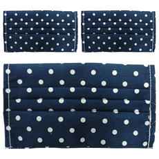 收納王妃 舒適布質口罩套 17 x 9.5cm 3片, 圓點藍