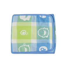 PiYOPiYO 黃色小鴨 六層紗小肚圍，透氣吸濕保暖，黏扣設計, 藍色