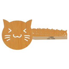 小麥購物 木質隔熱墊 Y079 大(14 x 14cm) 38g, 小貓 木頭色, 10個
