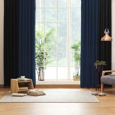 The Zari 掛勾式純色窗簾 2入組, Navy