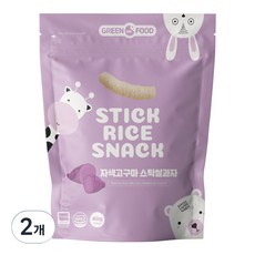 GreenOnefood 米餅棒, 白米紫薯, 40g, 2個