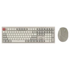 지클릭커 오피스프로 사일런스 M RGB 무소음 블루투스 108 무선 키보드 마우스 세트, 일반형, Retro, WMK600