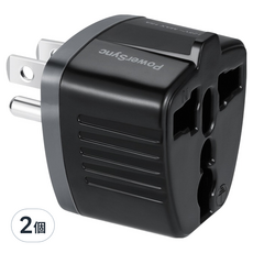 PowerSync 包爾星克 萬國轉換台灣3P插頭 TYAD0, 4.3cm, 黑色, 2個