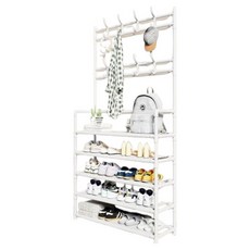 예그리나 튼튼한 신발장 의류 다기능 걸이 5단 80cm, 화이트, 1개