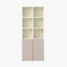 한샘 샘 80cm 수납형 시공 책장 방문설치, 크림화이트 + 패턴베이지, 5단