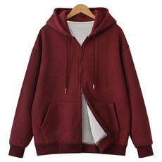 M.N.C 男女通用 寬鬆版型 雙向拉鍊連帽外套 MDHD574JO