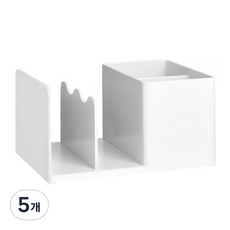 미니 책꽂이 데스크 오거나이저, 화이트, 5개