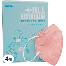 ALLBARUN 라이트 비말차단마스크 소형 KF-AD, 30개입, 4개, 코랄