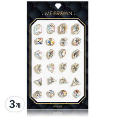 MEIBROWN 3D切割原石美甲鑽 A S015, 混色, 3個