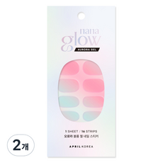 APRIL KOREA Nana Glow 極光豐盈凝膠美甲貼, 2個, AN01 玫瑰酒紅色